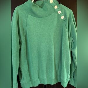 Jcrew lg green mock neck sweatshirt